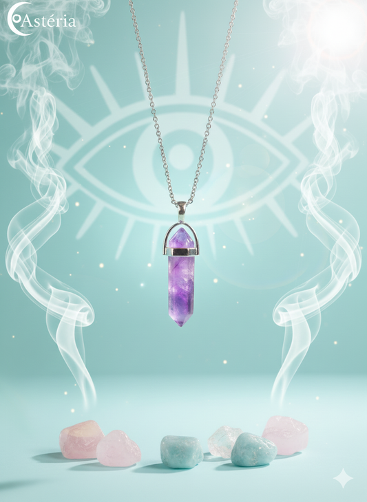 Pendentif Bi-terminé en Améthyste – Sérénité & Spiritualité