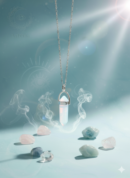 Pendentif Bi-terminé en Opaline – Douceur & Intuition